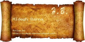 Hidegh Barna névjegykártya