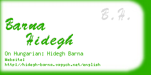 barna hidegh business card